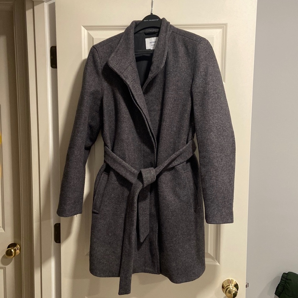 Old Navy Charcoal Gray Maternity Dress Coat size large